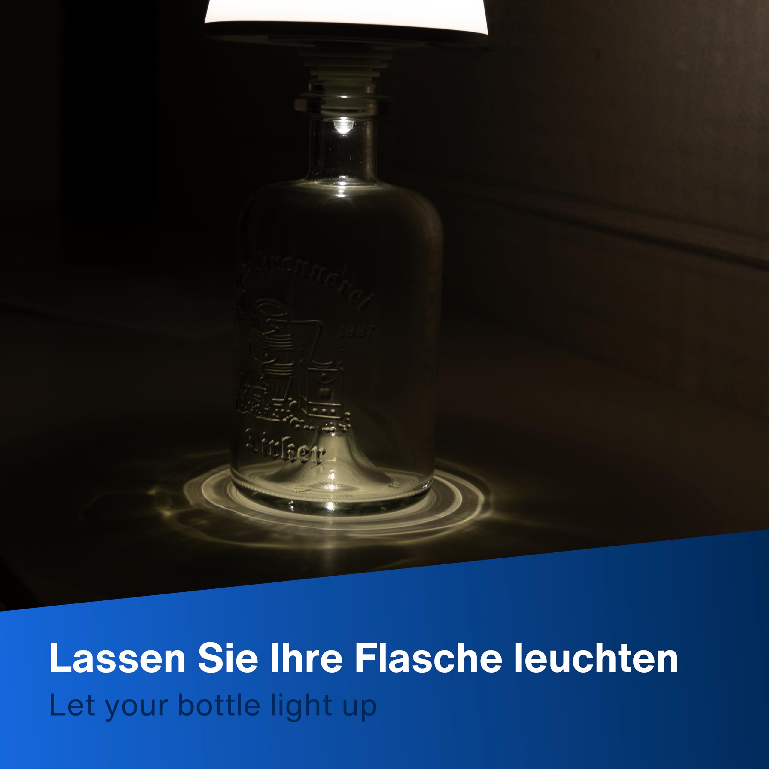 REV LAMPRUSCO - Lampada da tavolo a LED, senza fili, 130 lm, 2 W, 4000 mAh, dimmerabile, in bianco caldo e IP54, resistente agli spruzzi, lampada da tavolo touch per interni ed esterni