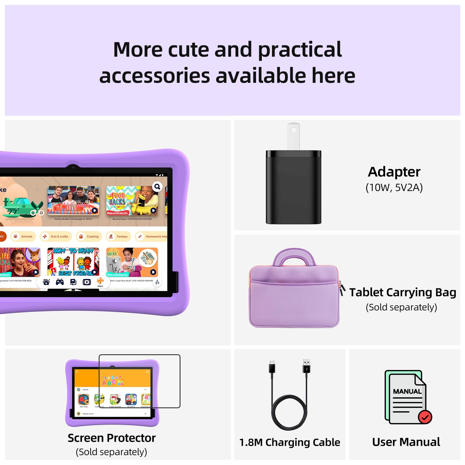 は*ー様 Plimpton PlimPad Kids 20 本体 パープル 2025 Upgraded Kids Tablet, 10 Inch Android 14 Tablet for Kids with