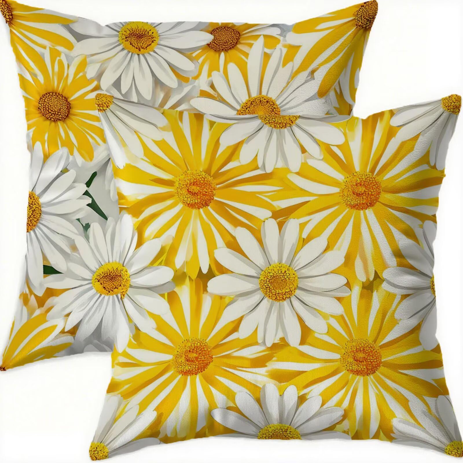 Housse coussin 75x75cm en velours jaune de qualité supérieure