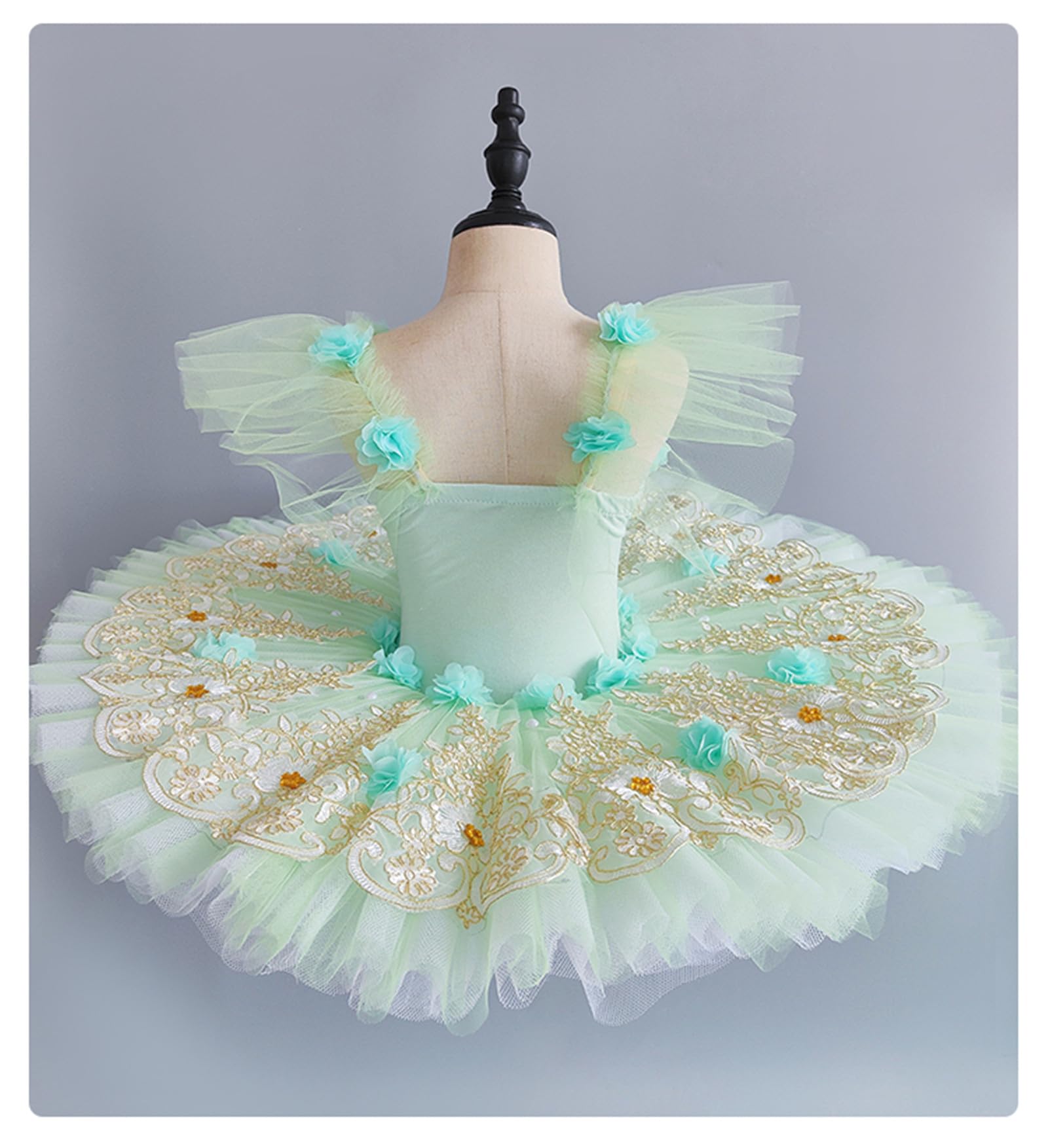 OTMYIGO Tutú de Ballet Profesional para niñas, Vestido de Ballet para niños, tutú de panqueque, Bailarina, Fiesta de cumpleaños, Vestido de Cisne, Trajes de Baile
