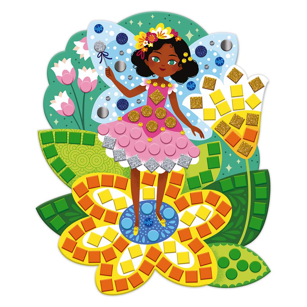 Janod - Cofanetto Mosaici Principesse e Fate - Les Ateliers du Calme - Kit Creativo per Il Tempo Libero dei Bambini - Sviluppo della Motricità Fine e della Concentrazione - Dall'Età di 5 Anni, J07962