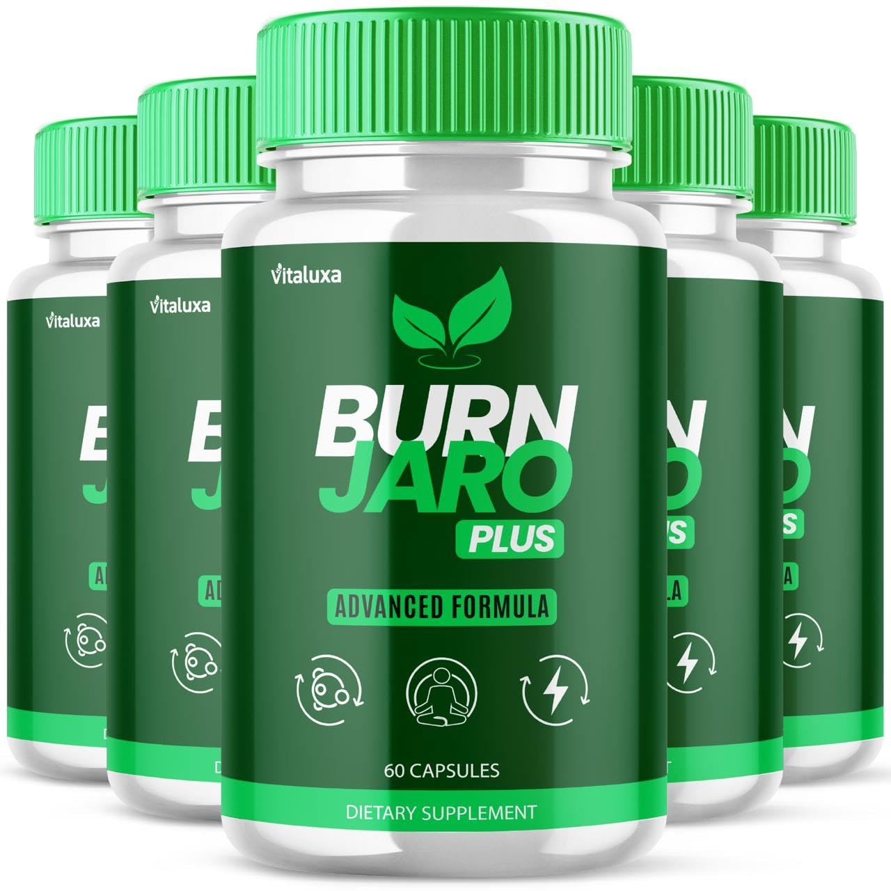 (5 Pack) Burn Jaro Plus Capsules, BurnJaro Pills Pink Salt Maximum Strength Supplement, Burnjarrow Official Advanced Formula Trick Wait Proven Balance Ingredients, Bern Juro Jarro Reviews (300 Ct)