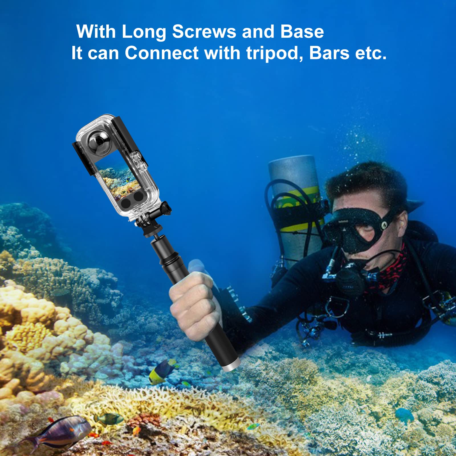 Funda impermeable para Insta360 X3, cámara de acción de 30 m, carcasa impermeable subacuática, con hebilla, kit de tornillos de montaje básico para deportes acuáticos