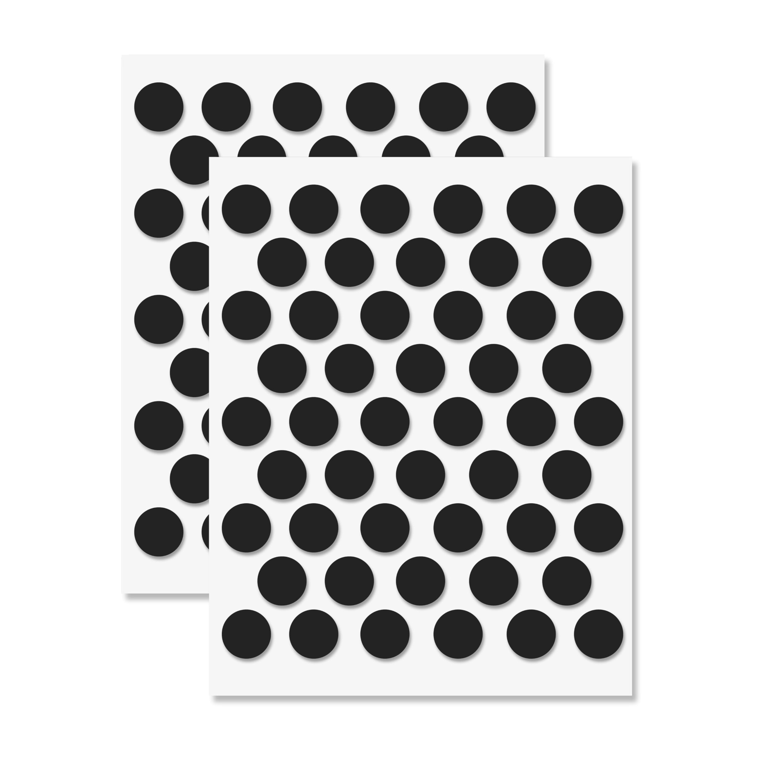 Black Self-Adhesive Screw Hole Stickers - 100 pcs. 0.55 inch / 14 mm Peel Stick Dust Proof Tape, Water Resistance PVC Caps for Wood Cabinets, Furniture, Drawer, Wardrobe, Kitchen, Table