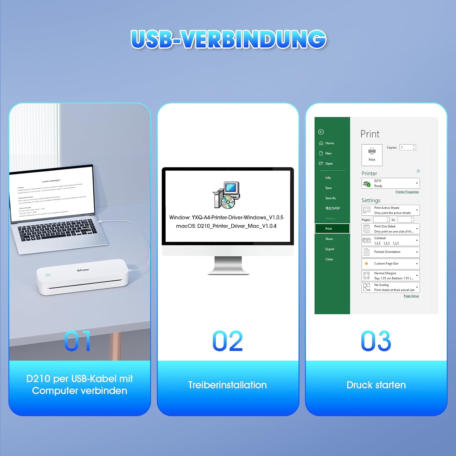 Pristar D210 csomag tartalma