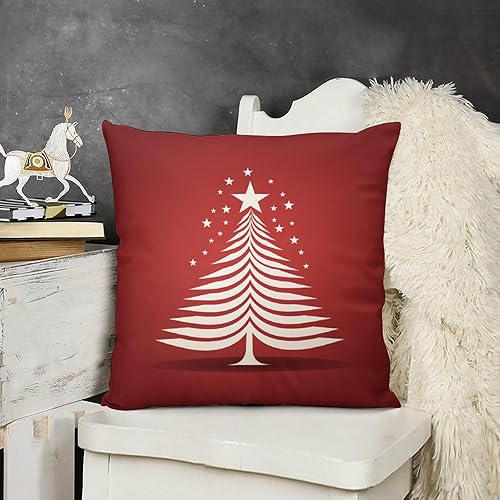Miniatura 3 de Cojines Decorativos para Sala - Fundas de almohada simples con diseño de árbol de Navidad, diseño de estrella roja, fundas de almohada de invierno,