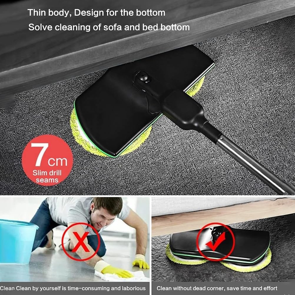 Electric Mop Cordless Electric Spin Wireless Automatic Floor Mop,Home Handheld Rechargeable Floor Cleaner Polisher for Hard Wood Tile Vinyl,Marble and Laminate Floor
