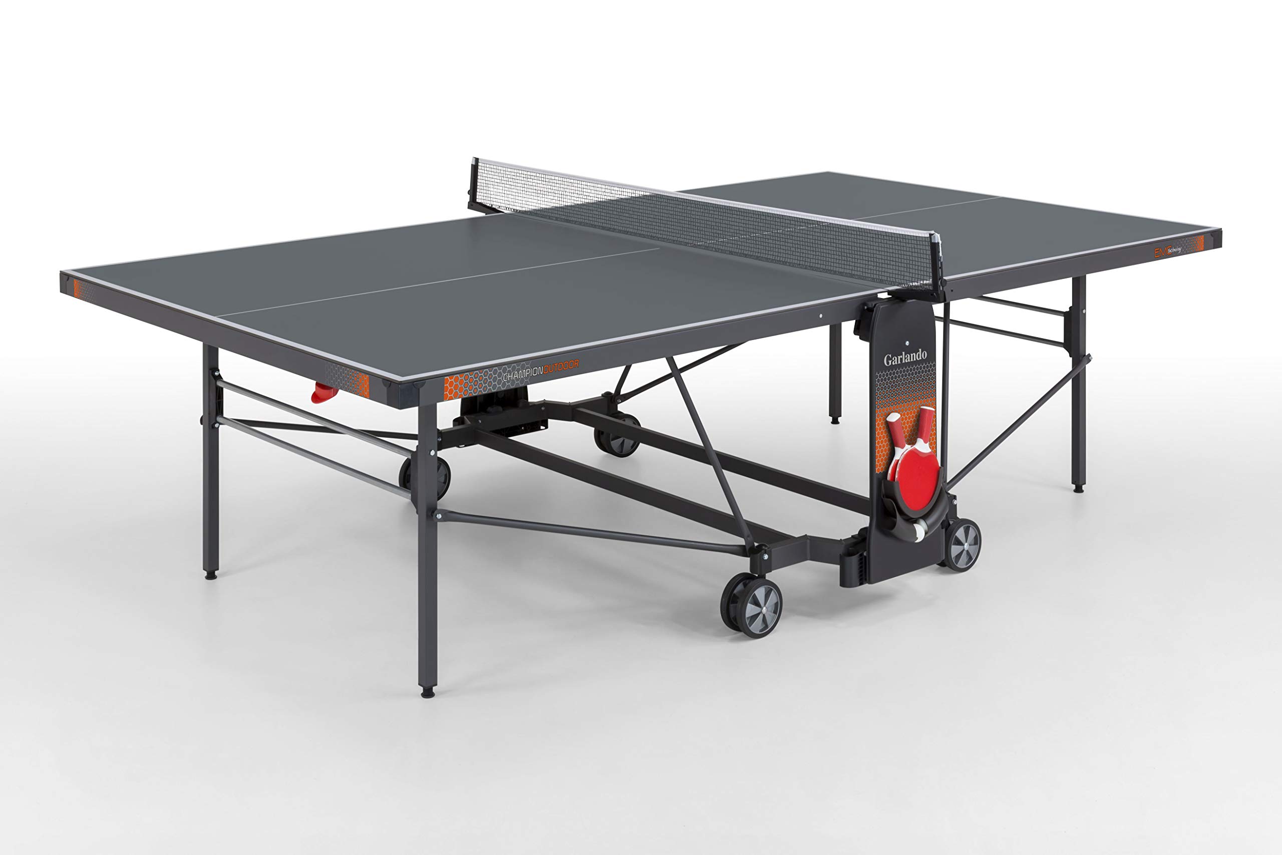 Garlando Tavolo Ping Pong Champions Outdoor con Ruote - Piano Grigio