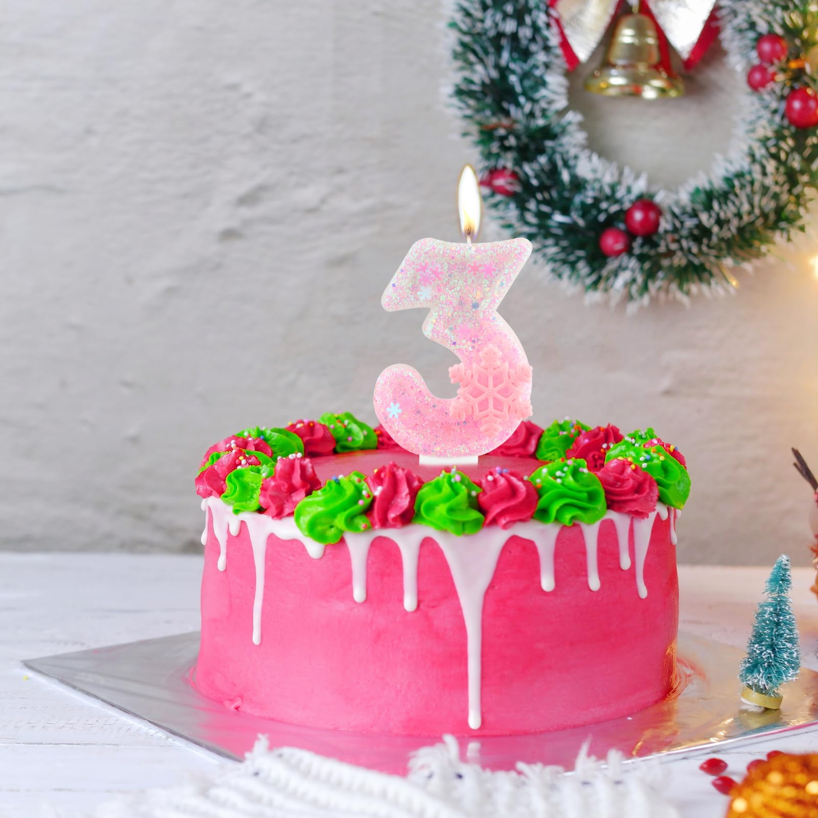 Bougies en Forme Chiffres la Reine des Neiges, Bougies d'Anniversaire en Forme Flocon Neige Bougies en Forme Chiffres Décorations fête la Reine des Neiges Fournitures pour Mariage (20