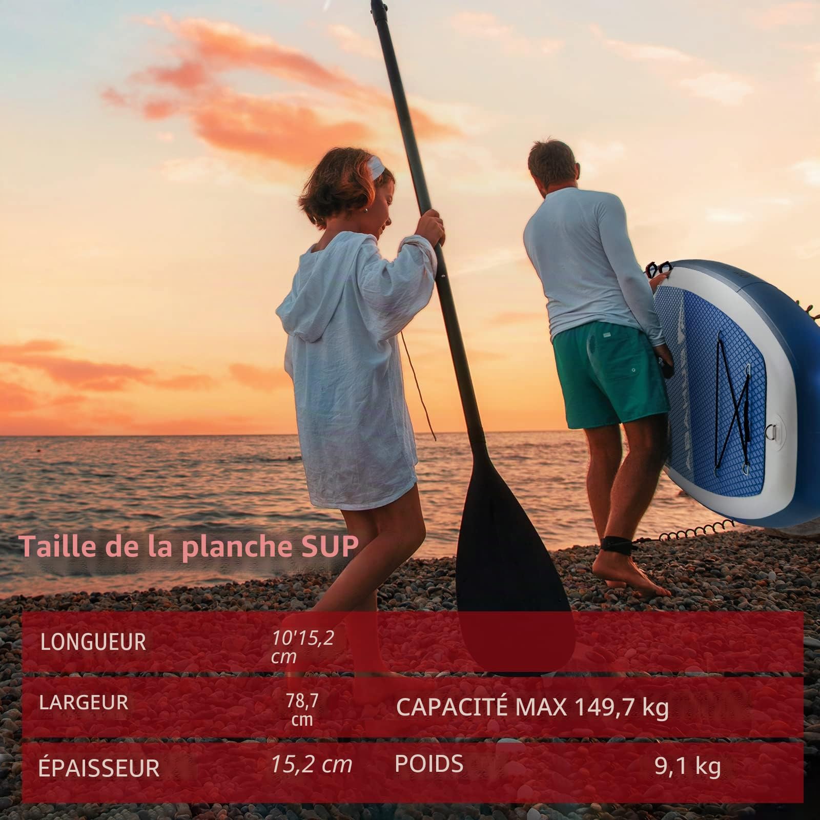 Abahub Paddle Gonflable Adulte avec Siege Stand Up Paddle Planche de Sup Ensemble, Bleu/Vert/Orange, Pagaie Aluminium Réglable, Siège Kayak 320x78/84x15cm