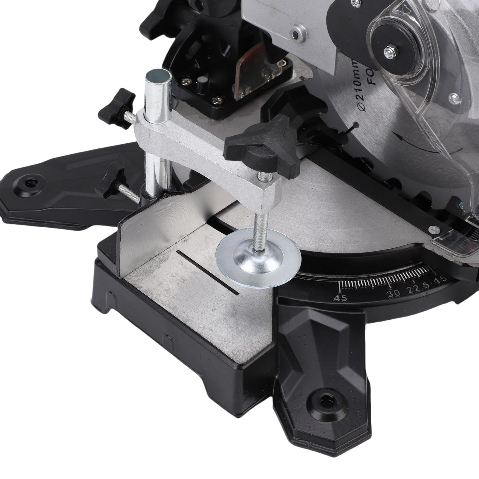 SIXRUN Sierra Ingletadora Eléctrica Sierra Ingletadora Inalámbrica con Motor sin Escobillas Hoja 24T de 8 Pulgadas 3600 RPM Diseño Deslizante Biselado de 0 a 45 Grados para Carpinteros de Renovación