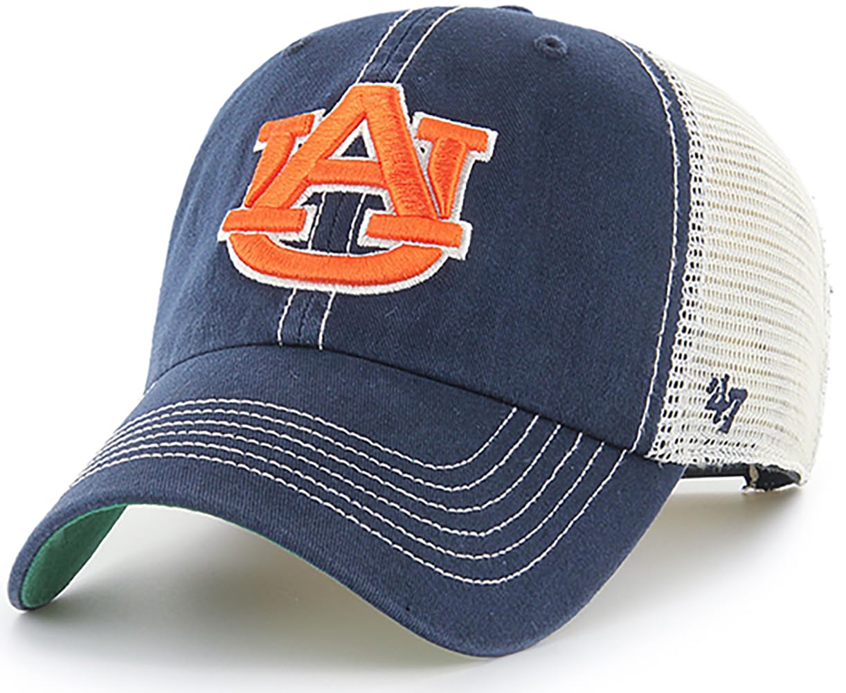 47 NCAA Trawler Primary Logo Team Color Mesh Trucker Clean Up Adjustable Hat, Adult One Size Fits All, Auburn Tigers, One Size — image 1