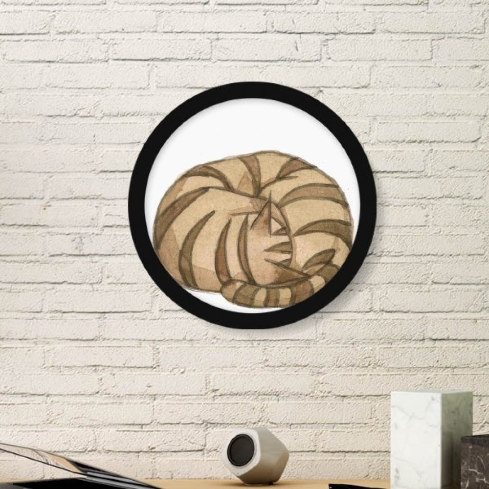 Peinture chat Dragon-li pour sublimer un salon avec ce cadre bois rond noir