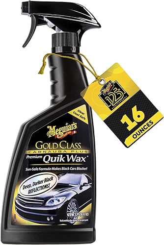 Meguiar's G7716 Gold Class Carnauba Quik Wax, Special Blend for Richness and Shine, Clear Coat Safe Meguiar's Quik Wax, Spray that Leaves Lasting Results without Residue, 16 Oz Containe