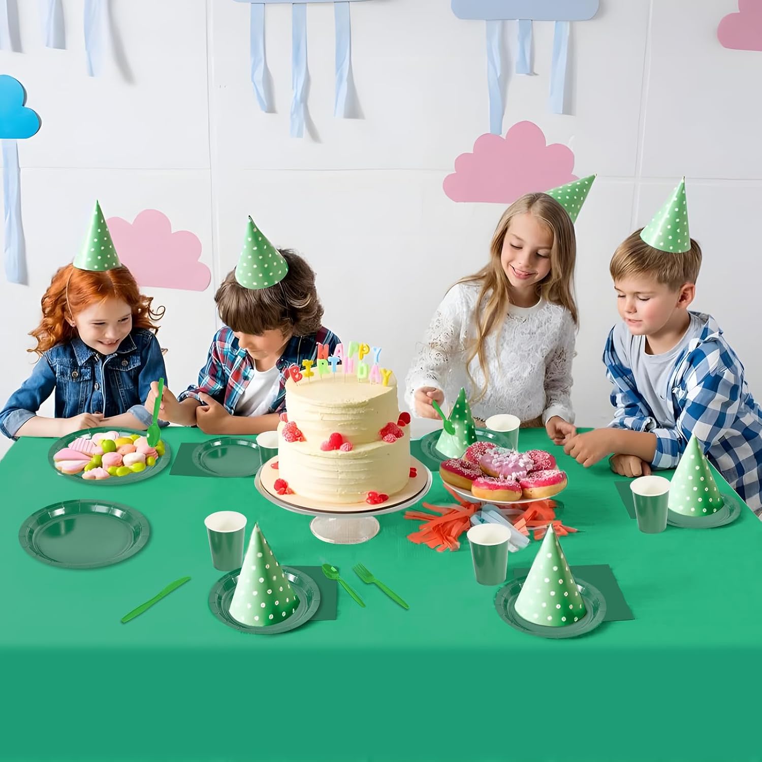 Ottin 50-pack Green Paper Dessert Plates, 7'' Disposable Appetize Cake Plates for Birthday, Wedding, Saint Patrick's Day, Party, Snacks, Easter, Spring Celebrations,Summer Parties - Image 8