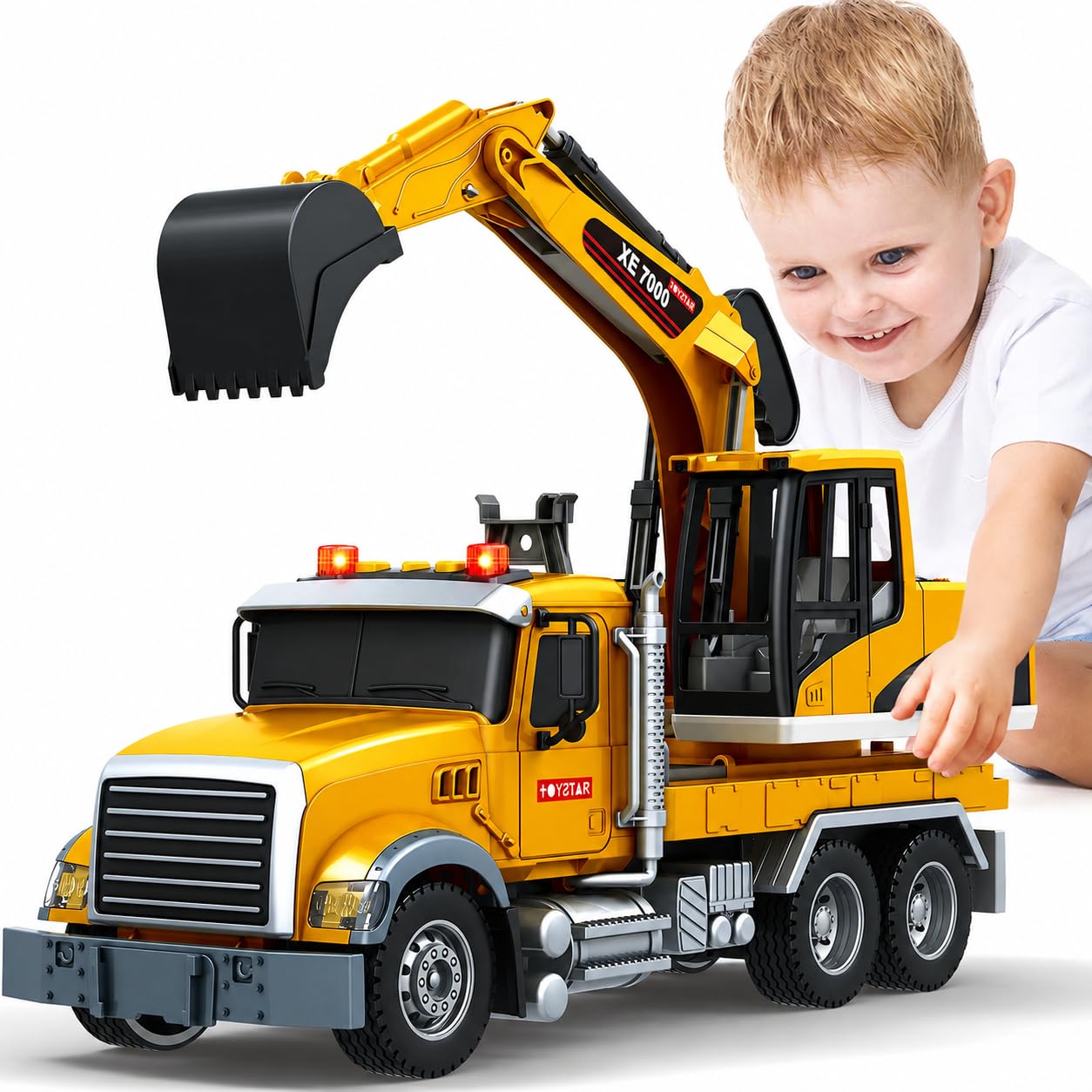 Toy Truck, Large Excavator Truck Toy for 3 4 5 6 Year Old Boys