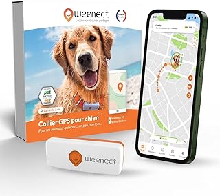 Weenect Chien XS - Mini Traceur GPS pour Chien | Suivi en Temps réel | Etanche | Plus Petit modèle du marché | Fonctionne ...