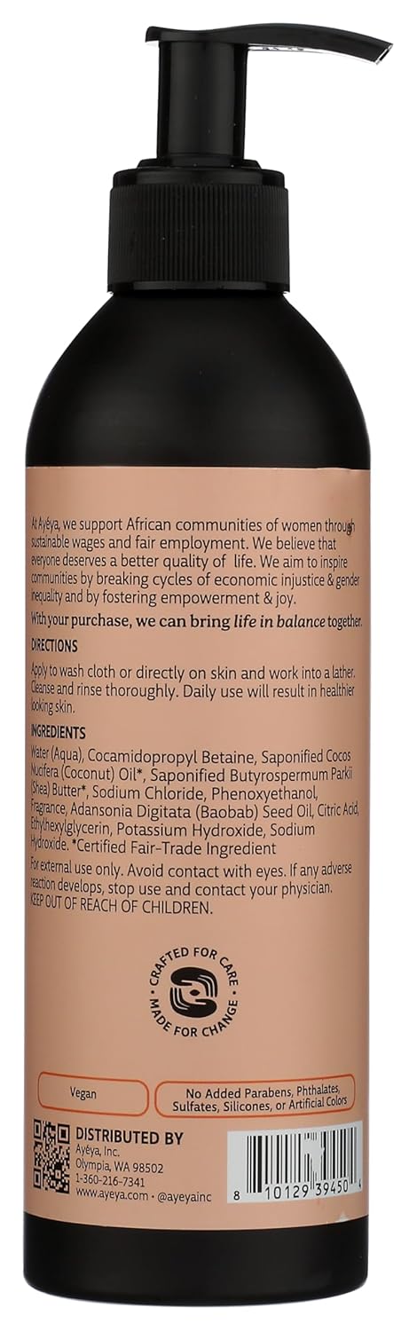 AYÉYA Honor Moisturizing Body Wash – Baobab, Geranium & Ylang-Ylang Infused Vegan Body Cleanser | Nourishing Body Wash for Women | 12 Fl Oz - Image 2