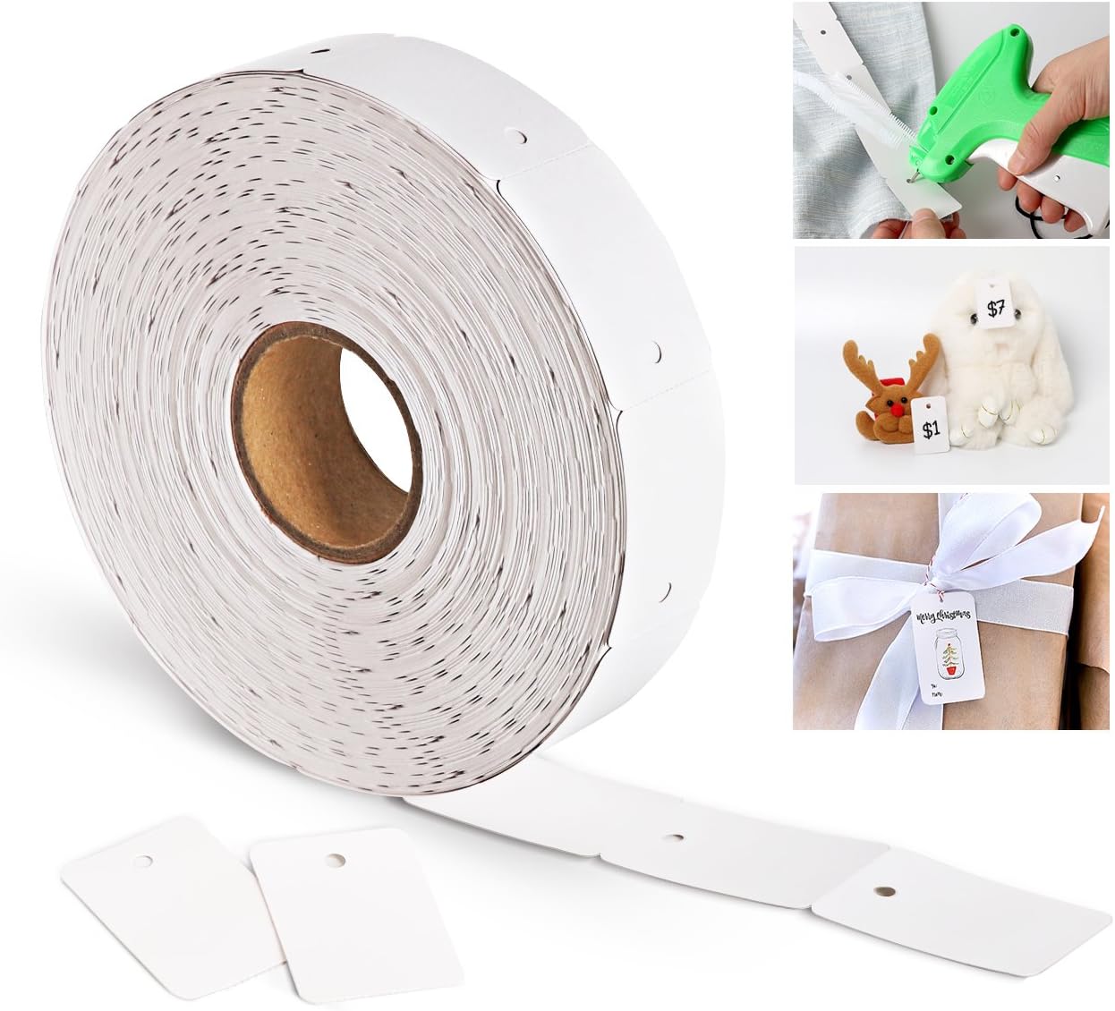 1000 Price Tags, White Unstrung Marking Tags Display Label Hang Tags for Jewelry Clothing Tags 30mm x 45mm by 1Plusselect
