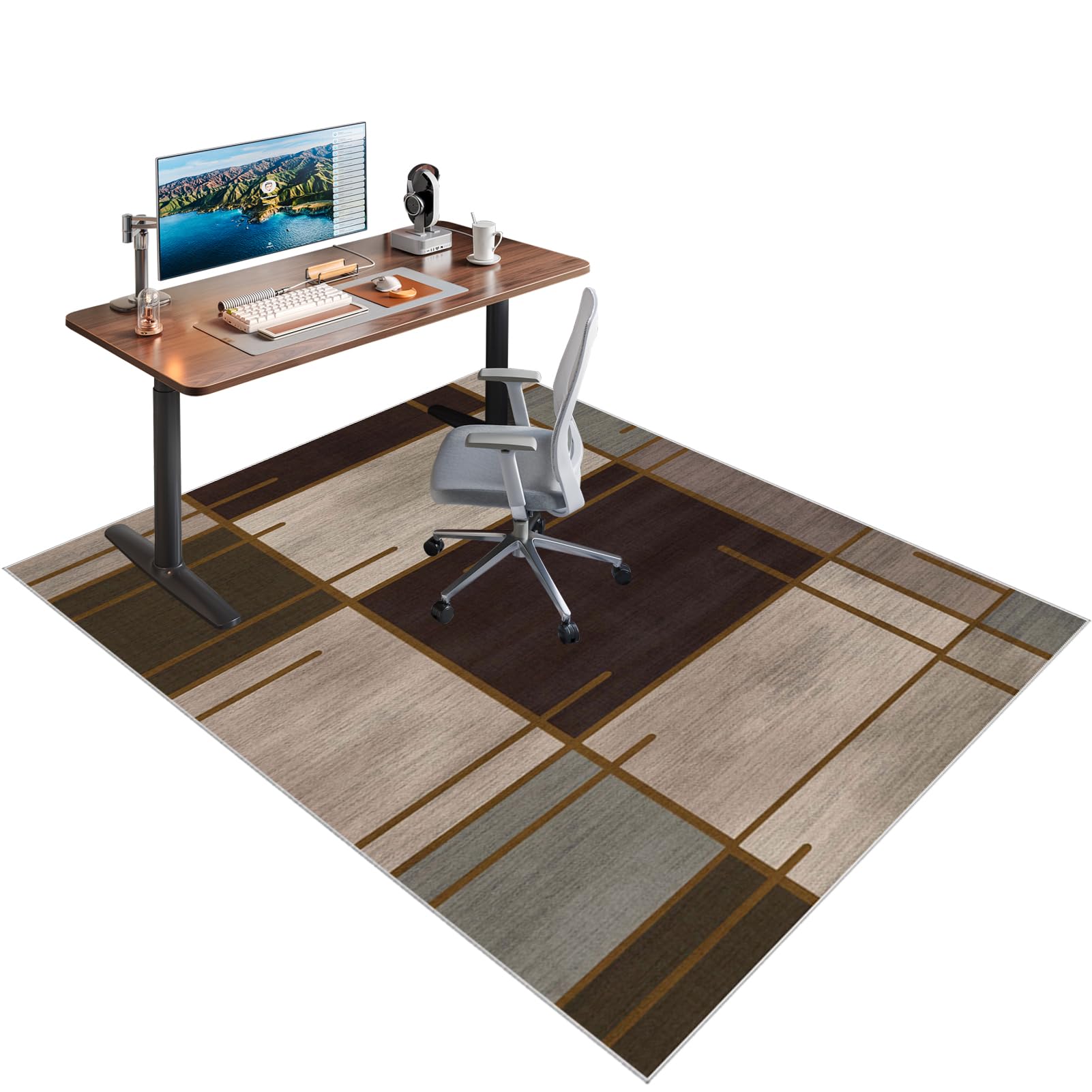 Xiaputcr Floor Mat for Office Chair Office Chair Mat for Hardwood Floor Non Slip Gaming Computer Chair Mat Multi-Purpose Floor Protectors for Rolling Chairs Carpet Protections Chair Mats 100 x 130 cm