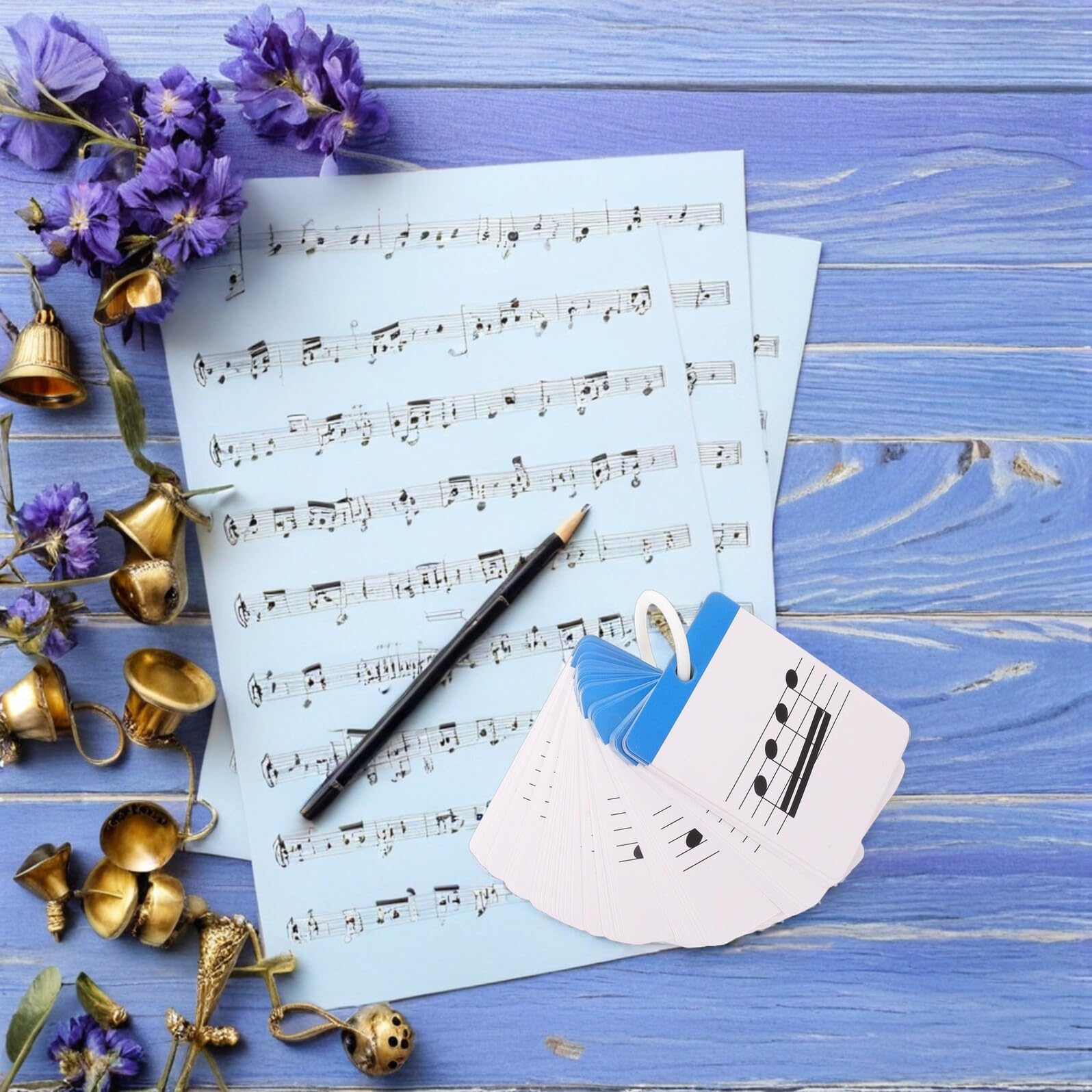 Schede Didattiche la Lettura delle Note Musicali per Pianoforte, Set di Flashcard Teoria Musicale e Ritmo, Strumento Portatile per Principianti e Studenti di Musica, Adatto