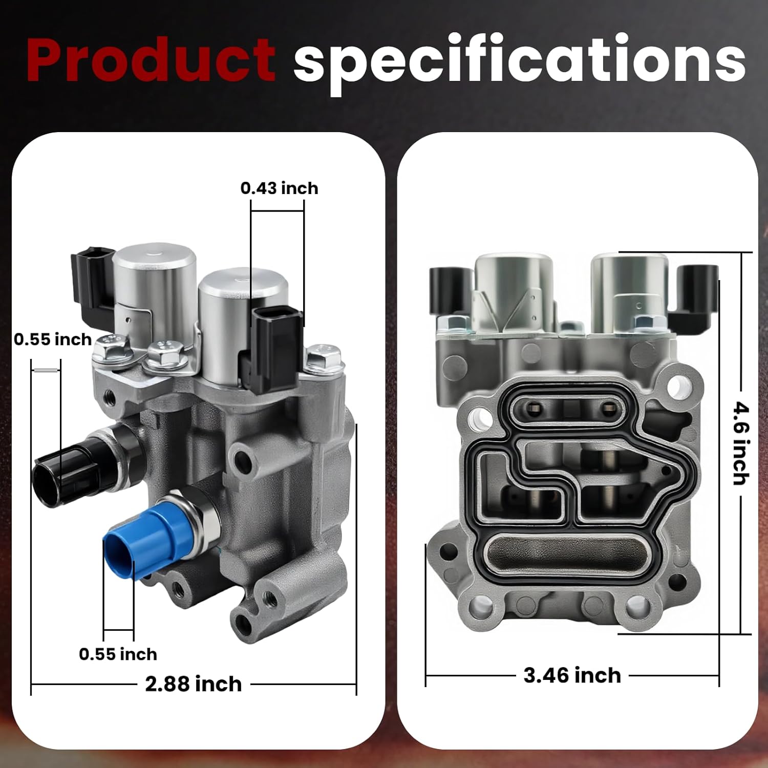 VTC Spool Valve Assembly, VVT Solenoid, Variable Valve Timing Solenoid,- Fixes VTC System Issues, Replaces OE 15811-R41-L01 918-007 VVT289, Compatible with Accord 2008-2012