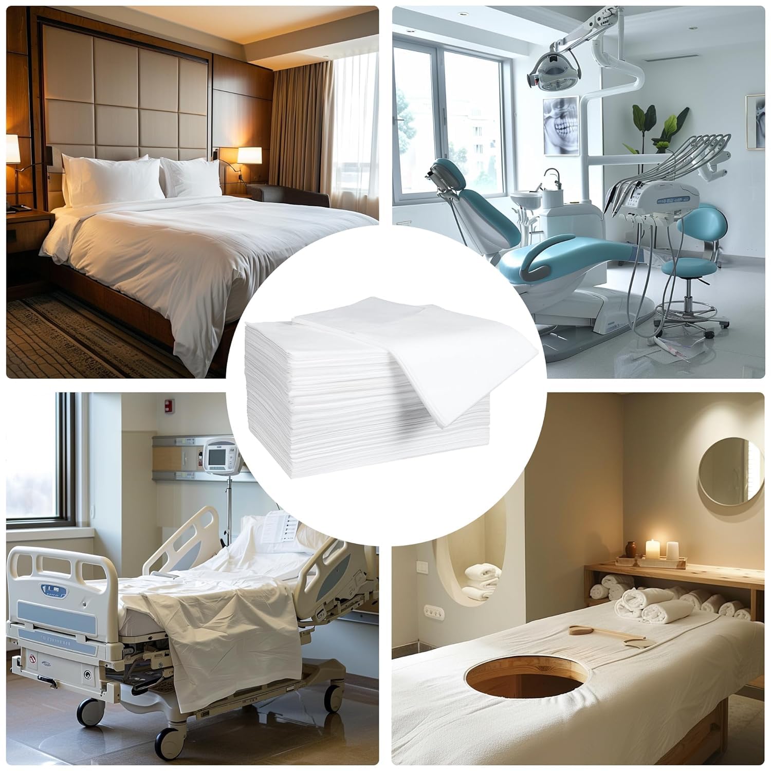 Juego de 100 sábanas desechables no tejidas para masaje de spa, 180 x 80 cm, tela suave no tejida, funda protectora para spa, club, salón de belleza, hoteles