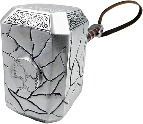 Miniatura 8 de Martillo Mjolnir roto de metal de alta calidad, juego de rol, coleccionable a escala 11, réplica de cosplay con base de exhibición