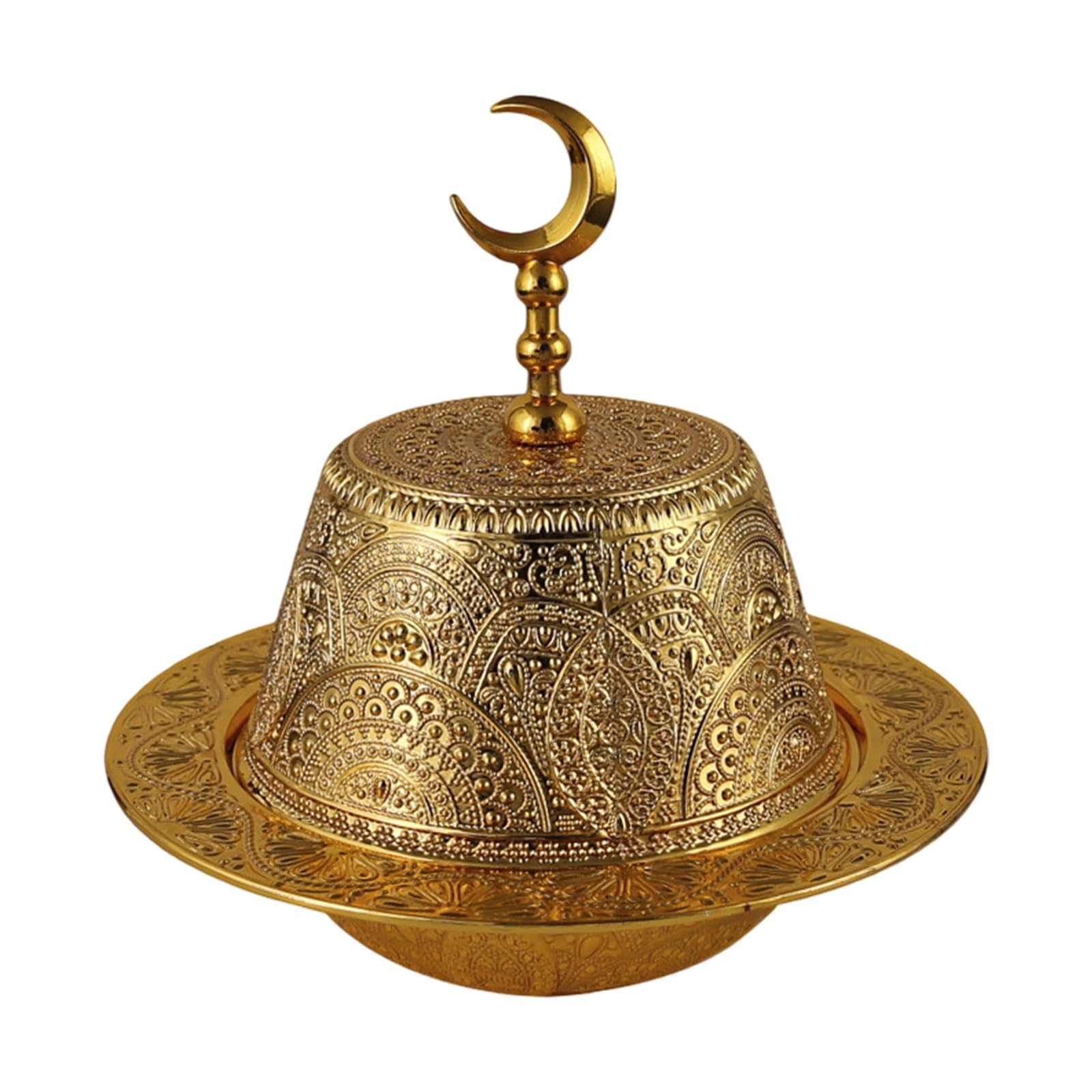 Kalttoy Unique Middle Eastern Inspired Metal Serving Sturdy Rusts Resistant Alloy Antique Fashion Metal Fruit Tray Arabic Dessert Bowl