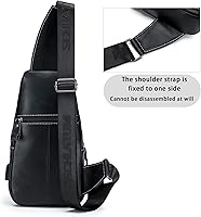 Vista 181 de LUKZIJAES Bolso bandolera de cuero genuino para hombre marrón (#1-Brown)