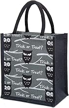 H&B Unisex-Adult Unisex Jute Classic Tote Bag Owl Design (Blue)