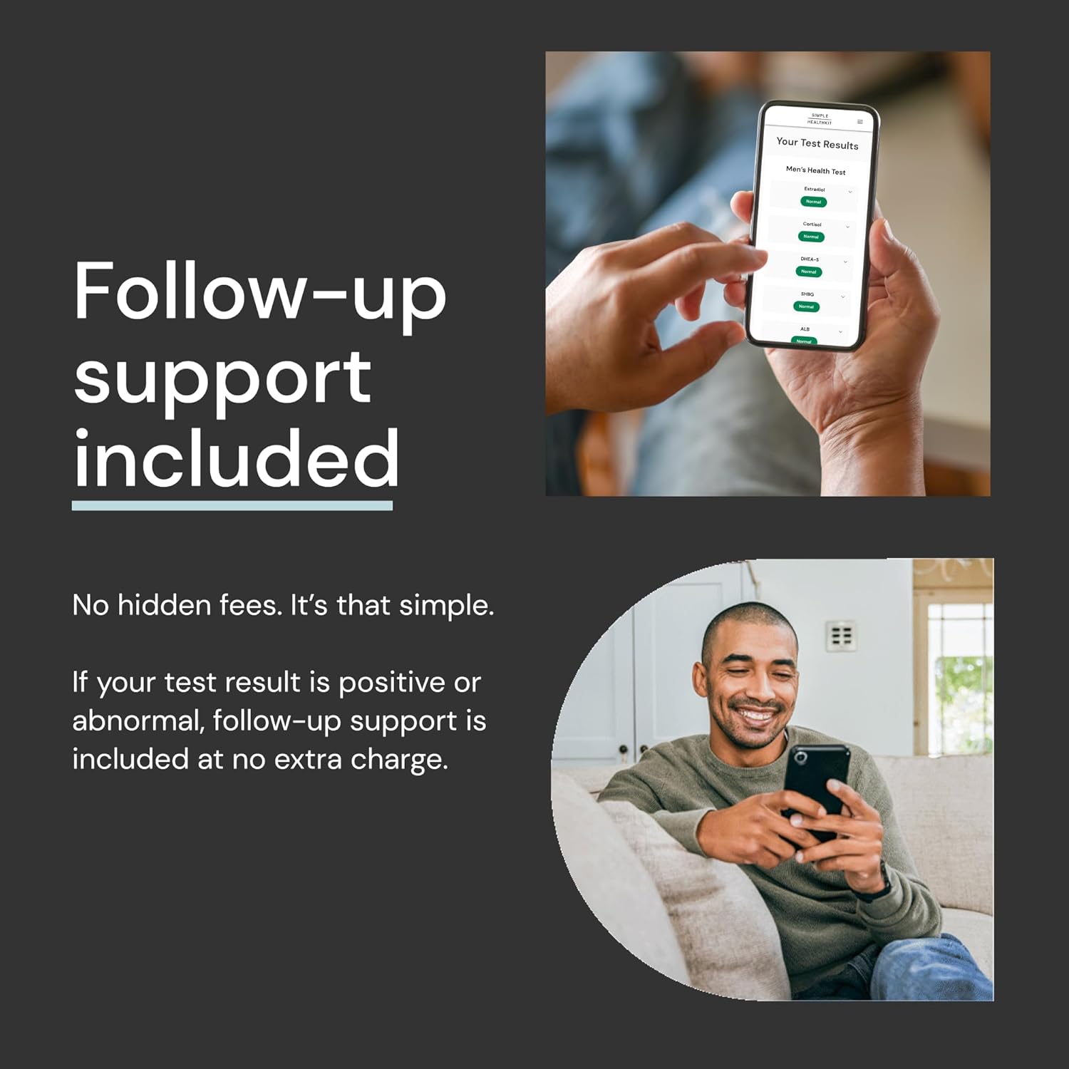 Simple HealthKit At-Home Men’s Health Test - Comprehensive Hormone & Protein Panel for Males - General Wellness Testing Sample Collection Kit - Fast Lab Results