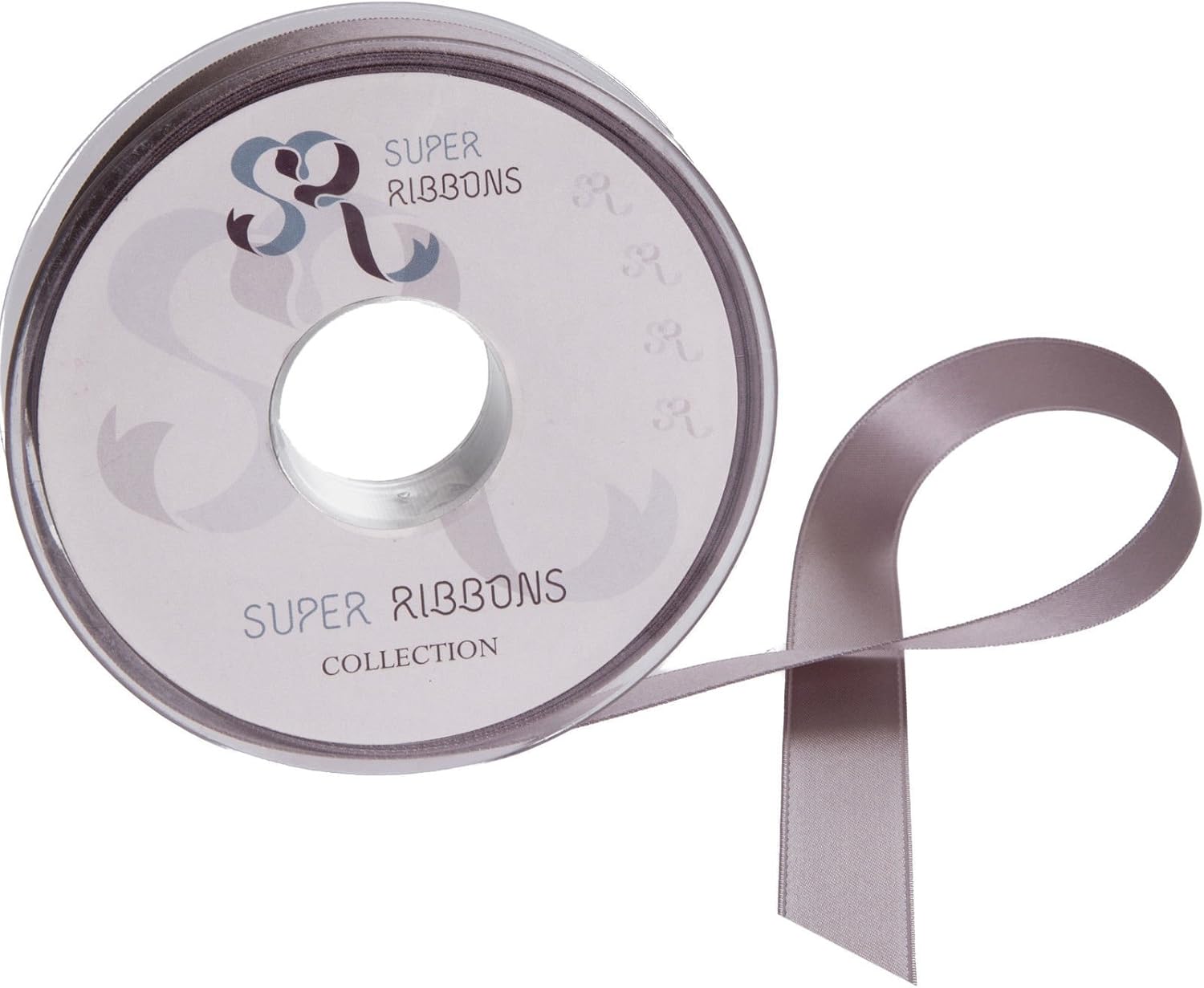 SR SUPER RIBBONS®™- Full Reel 38mm Double Faced Satin Ribbon, 20 Metres on Reel - Grey, 38mm x 20m - Image 3