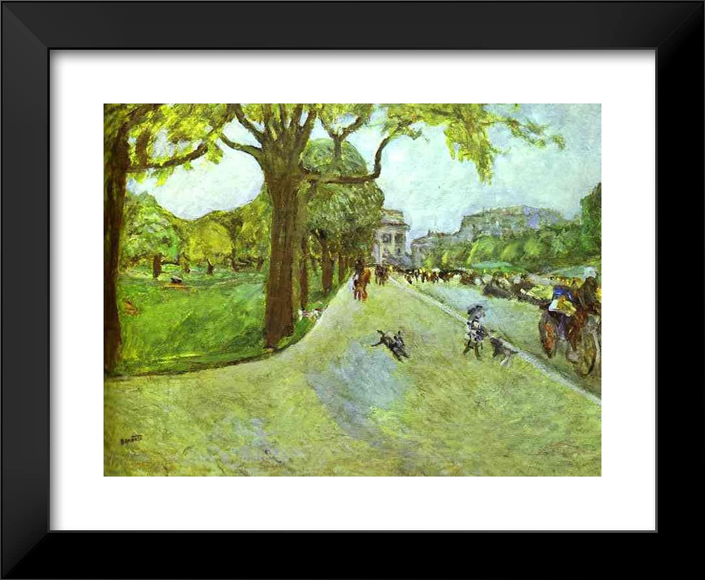 ArtDirect Bonnard, Pierre 24x20 Black Modern Framed Art Print Titled: Avenue du Bois in Boulogne