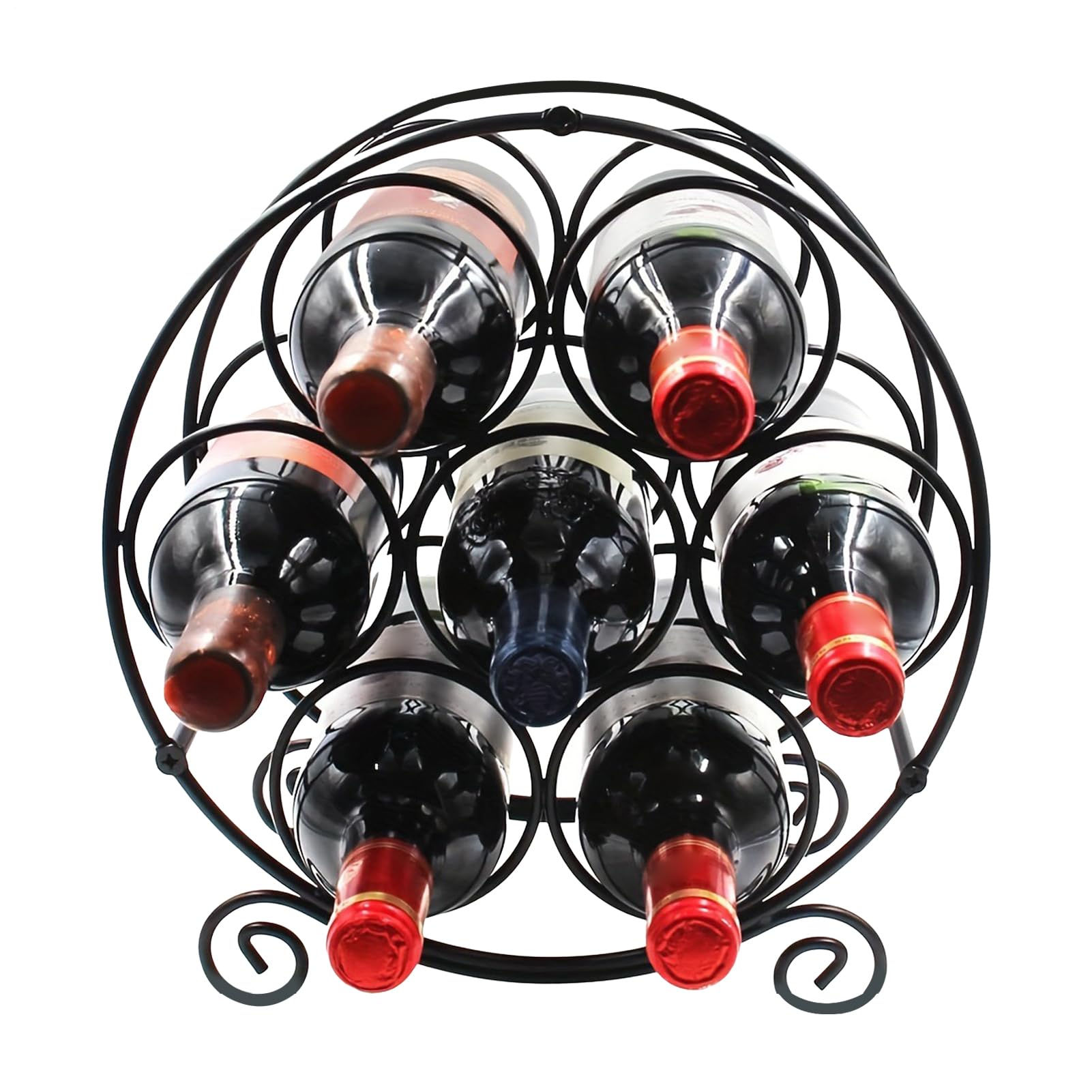 Présentoir à Bouteilles pour Comptoir Support de Stockage en métal de Forme | Porte-Bouteilles pour Vin Rouge Idéal pour la maison, salon, cuisine, bar, armoire, garde-manger, plan de travai