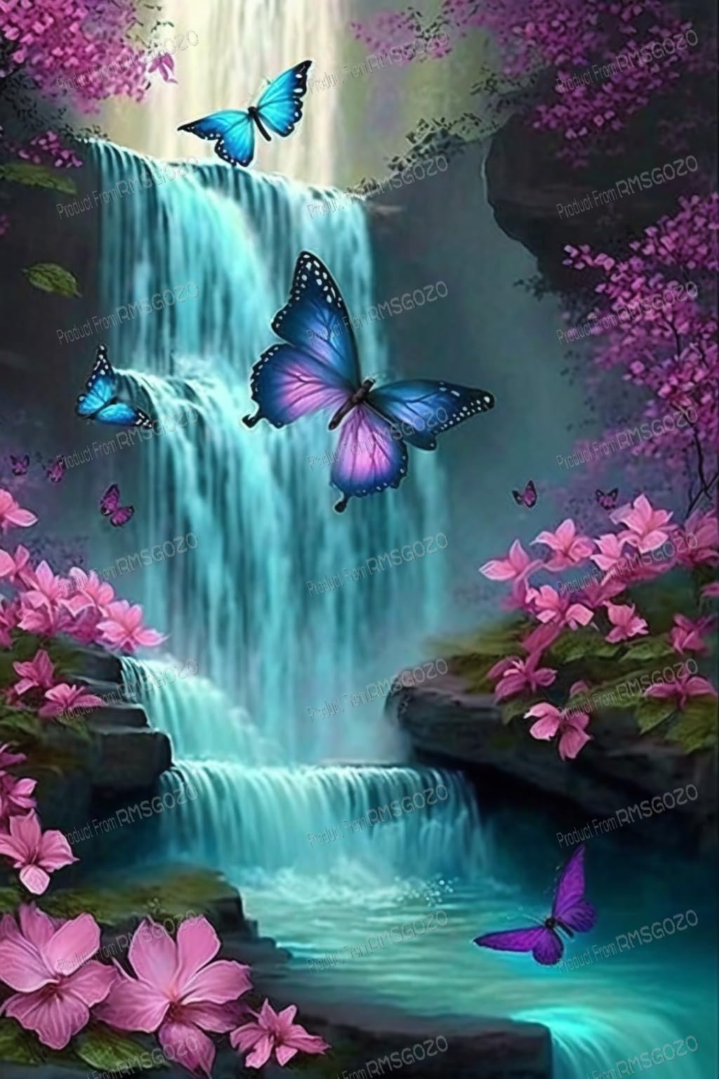1000 Piece Jigsaw Puzzle For Adults - Fantasy Butterfly & Rainbow Crystal Waterfall, 20x27 Inches, Challenging - View #7