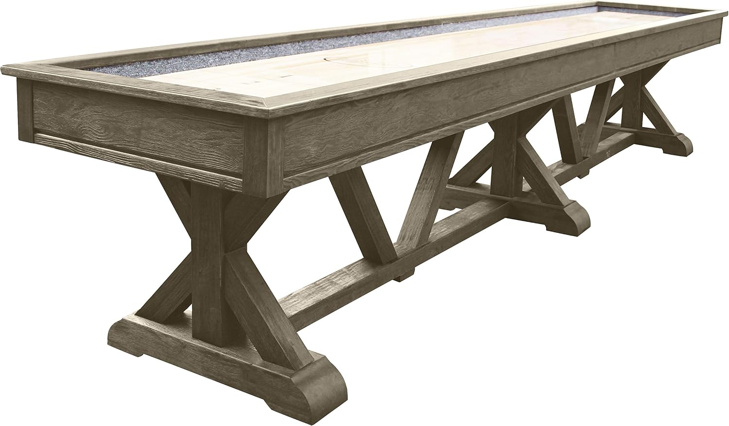 Playcraft Brazos River 12' Weathered Gray Pro-Style Shuffleboard Table