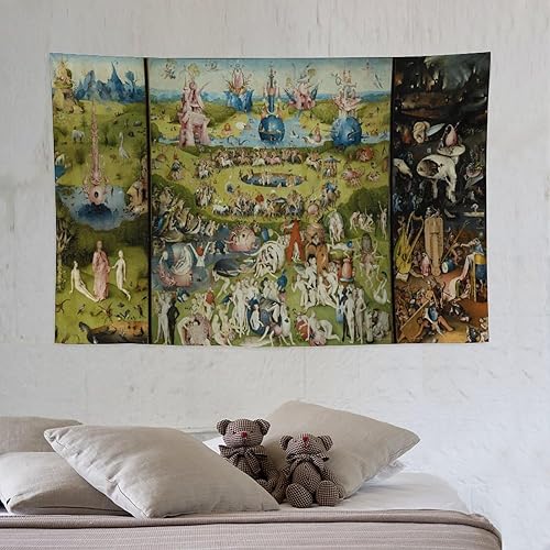 Miniatura 21 de JU XIANG Hieronymus - Tapiz de Bosch, diseño de jardín de delicias terrenales, decoración del hogar, arte de pared, impresión para dormitorio