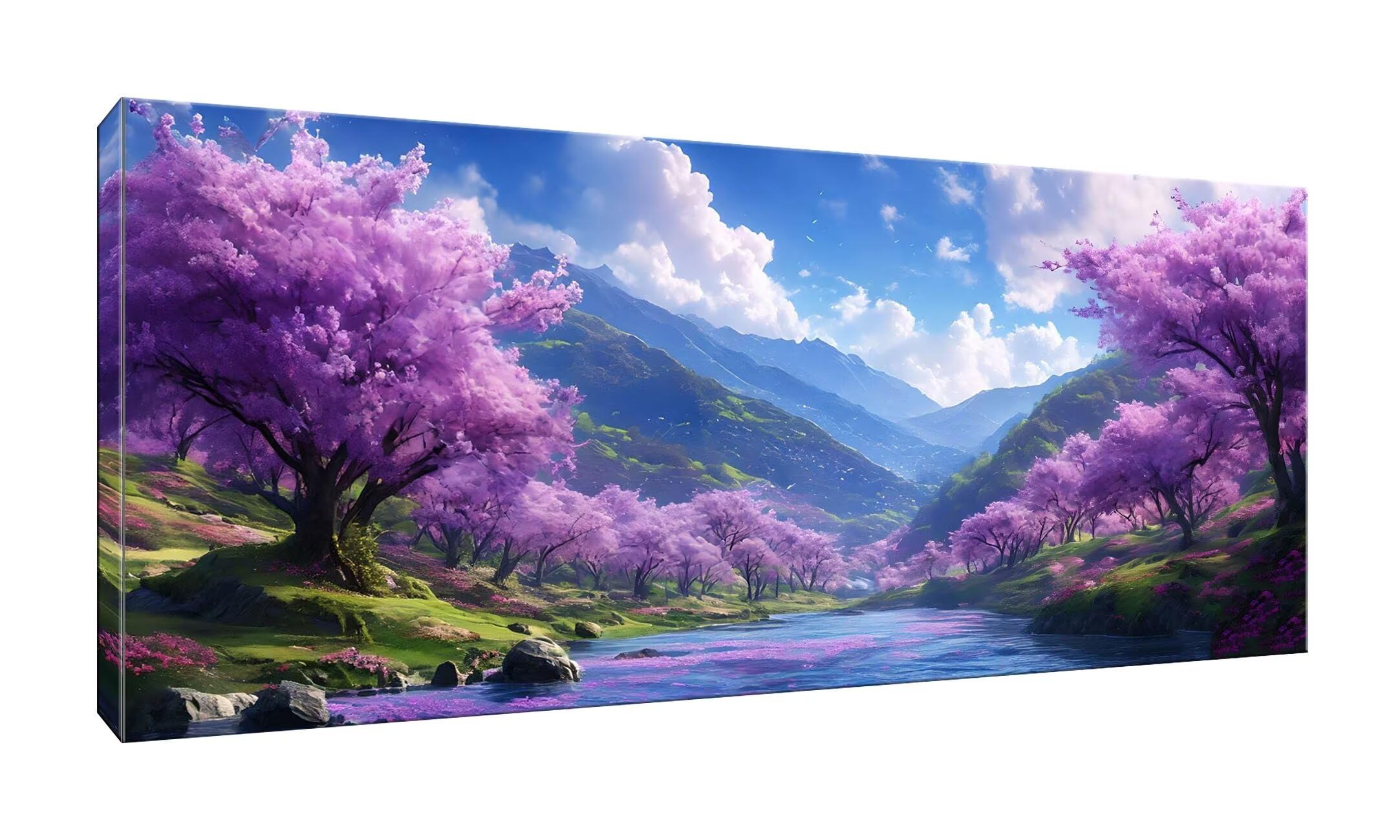 Malen Nach Zahlen Erwachsene xxl, Paint by Numbers Malen Nach Zahlen Landschaft, DIY Geschenk Art mit Pinseln und Acrylfarben Handgemalt Ölgemälde Leinwand für Home Décor, Ohne Rahmen 80x160cm W-703