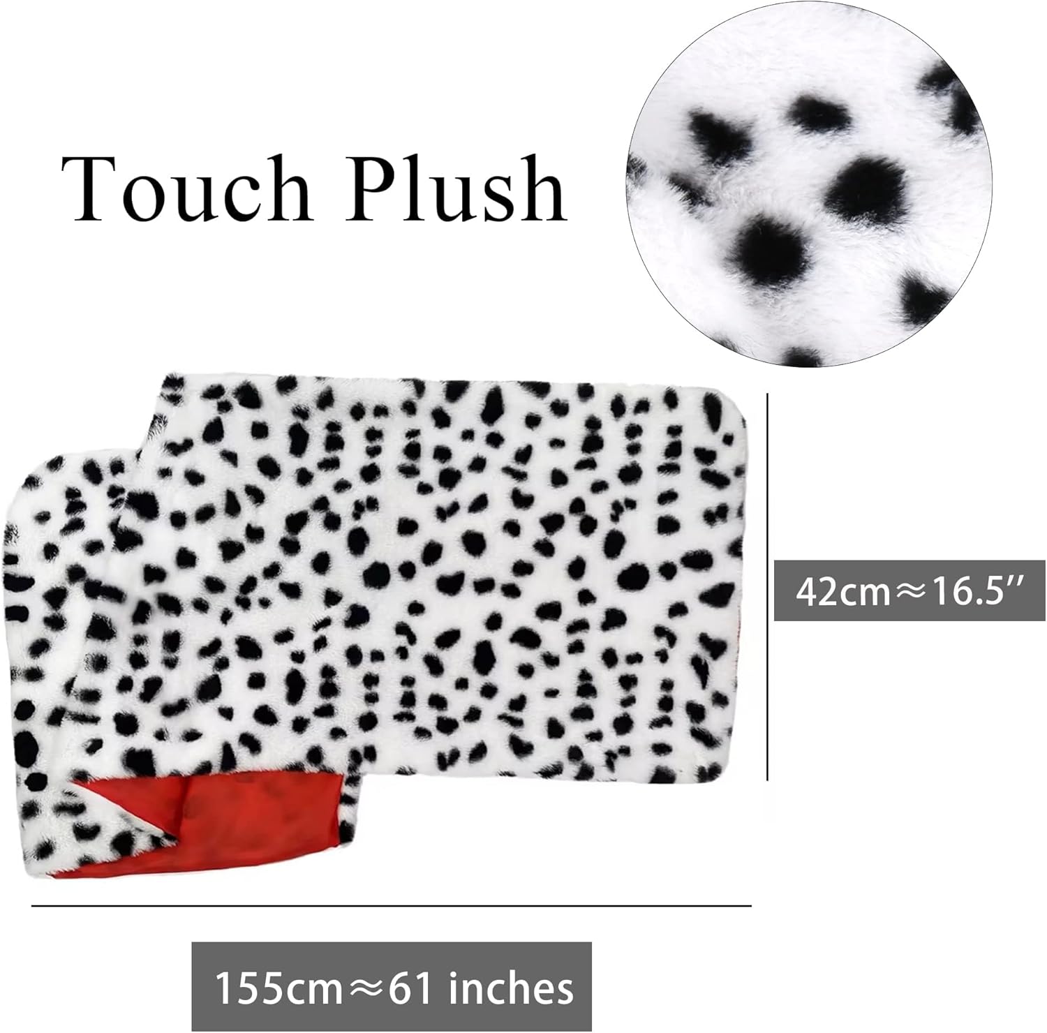 Halloween Costumes Women 2025 Dalmatian Black White Spotted Scarf Shawl Set With Mask, Necklaces, Ring and Accessories for Adult - Image 7