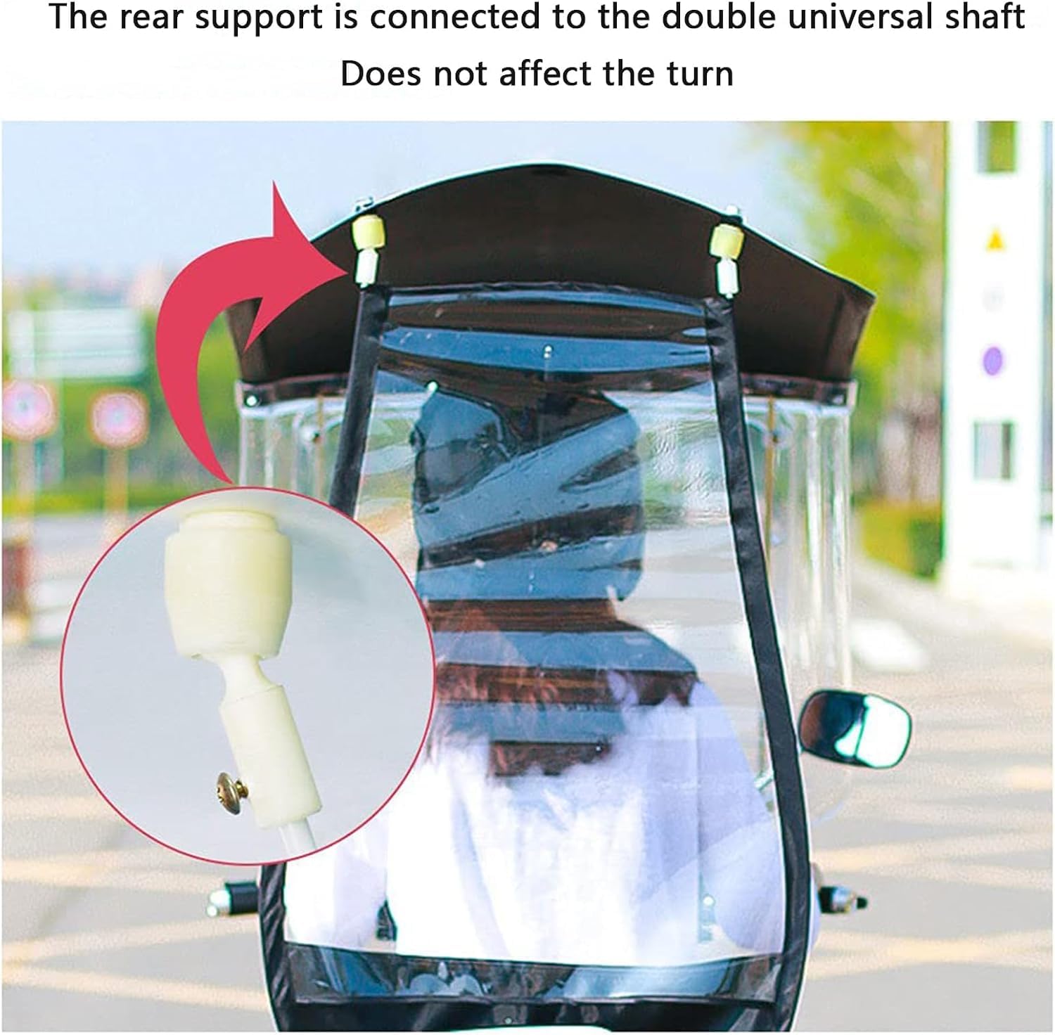 Mobility Scooter - Toldo universal para lluvia | Protector de scooter, parasol, cortina impermeable para scooter, diseño de parasol, tiras reflectantes, protección solar