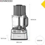 Kenwood MultiPro XL Weigh+ FDM72.990SS Compact Food Processor with Integrated Scale and Timer, 3 Litre Working Container, Variable Speed, XL Filling Tray, 1000 W, Silver - 6