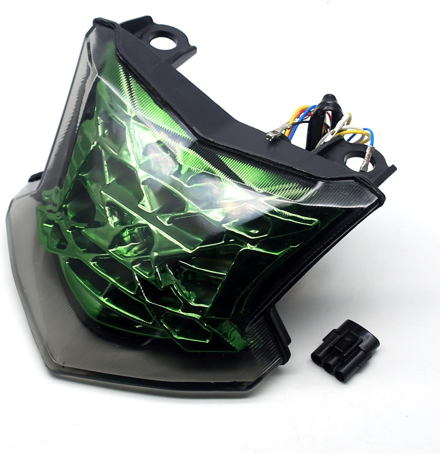 MZS Motorcycle Tail Light, LED Integrated Turn Signal Blinker Green Lens Compatible with Z900 2017-2024 / Z650 2017-2019 / EX 650 EX650 ER6F 2017-2019 / ZH2 2020-2024