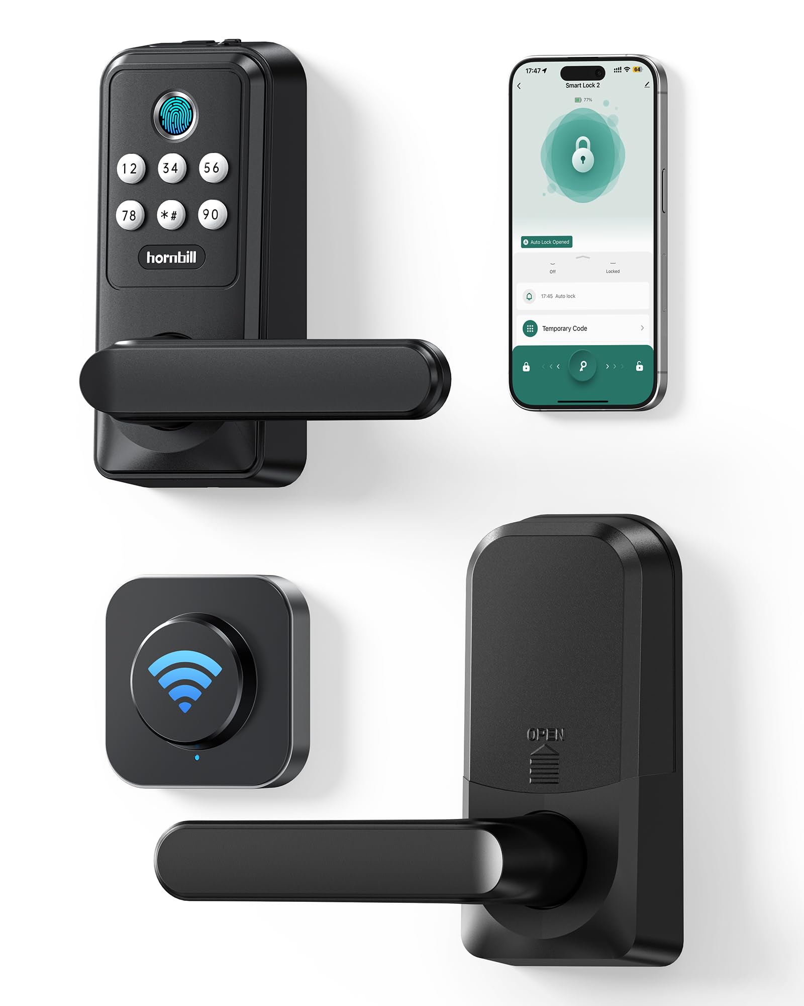 Amazon.com: WiFi Keyless Entry Smart Lock with Handle, Hornbill