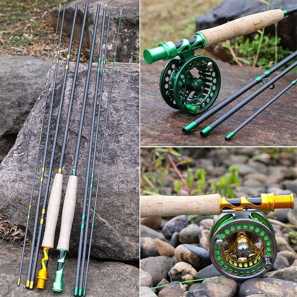 2.7M Fly Fishing Rod Set 5/6 Combo, Fly Rod with Fly Reel Fishing Line, Aluminium Alloy Spool, for Freshwater Saltwater Fishing