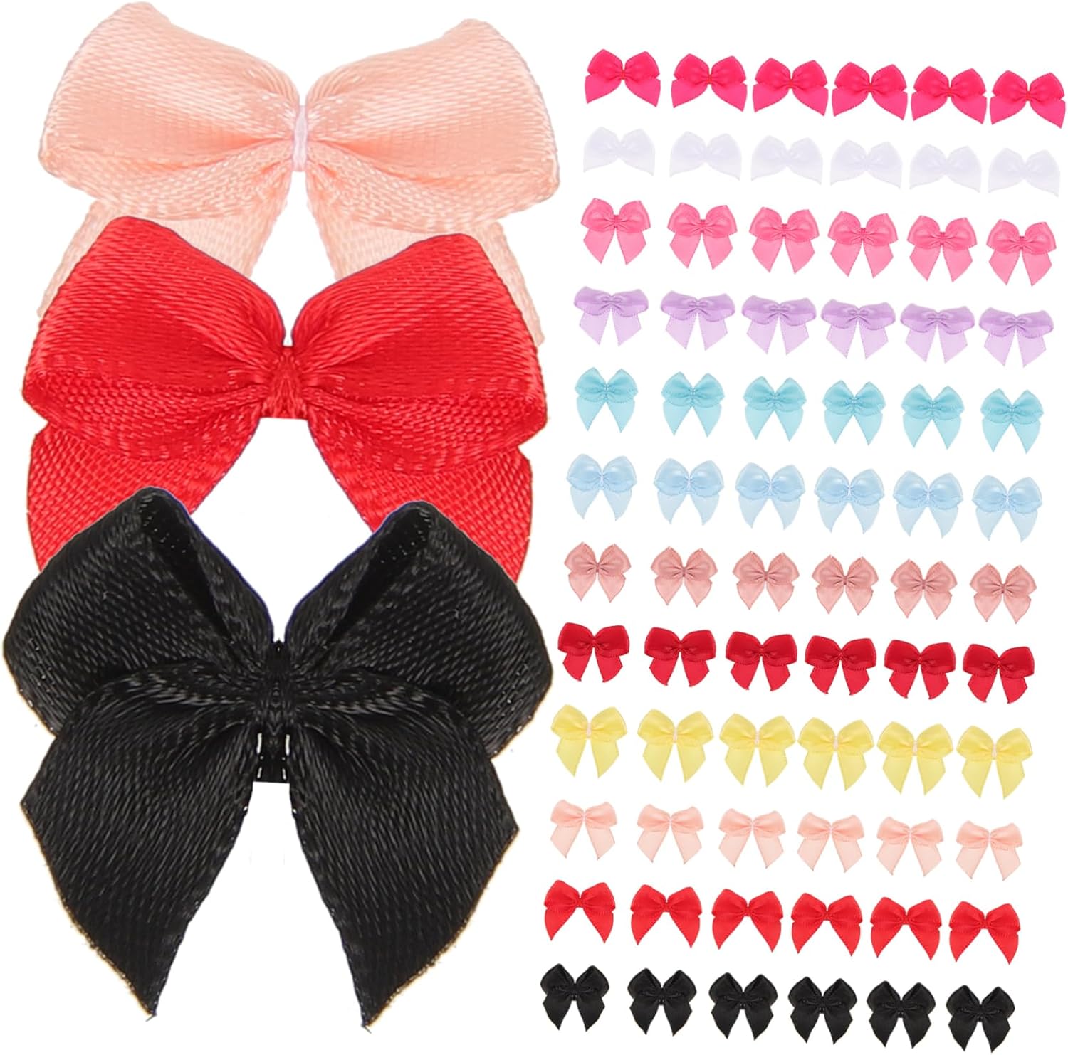 Didiseaon 750pcs Mini Satin Ribbon Bows for Crafts Party Decorations and Wrapping Elegant Bows for Scrapbooking Showers and Sewing Projects