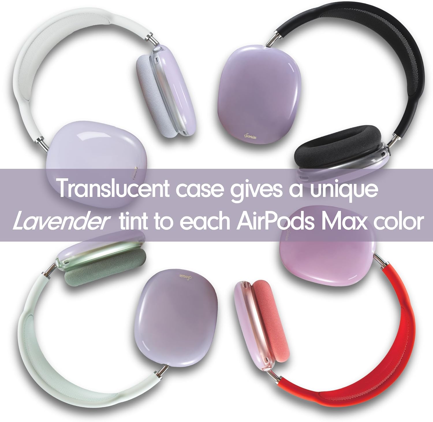 Sonix Protective Case Cover for AirPods Max Headphones | Jelly Series | Jelly Lavender - Image 2