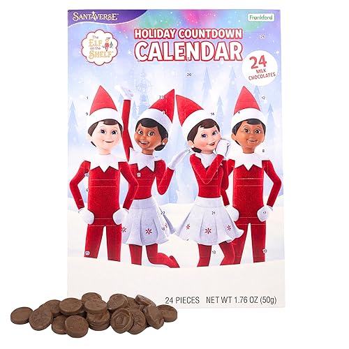 Calendario de cuenta regresiva de chocolate con caramelo de Navidad de Duende en el Estante, 24 días