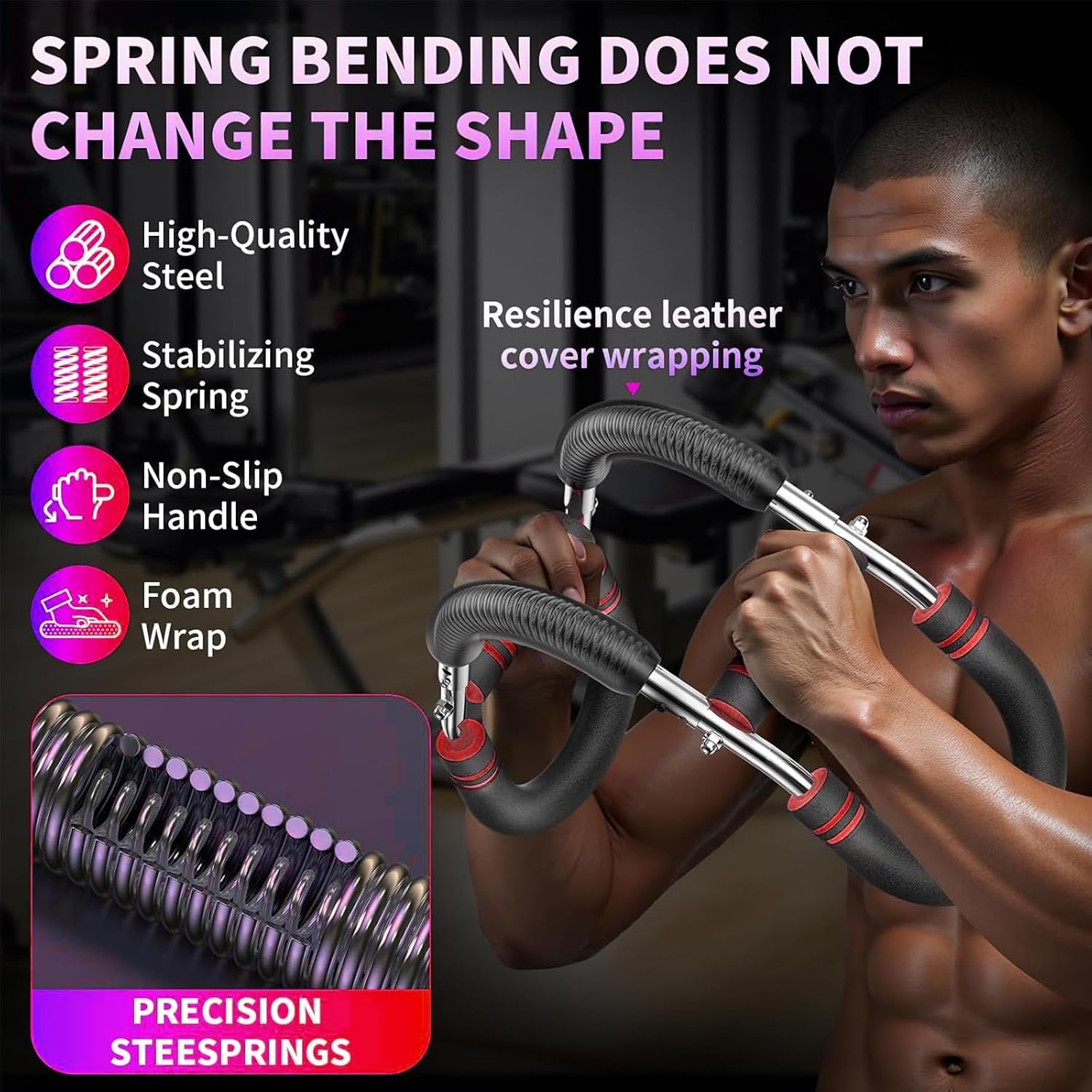 Twister Arm Trainer, Adjustable Chest Workout Equipment, Arm Trainer for Men, Portable Power Twister Bar, Portable Power Twister Bar with Detachable Design