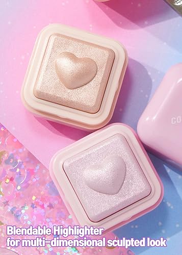 Miniatura 6 de COLORGRAM Milk Bling Heartlighter 01 Peach Heart  Resaltador cremoso versátil sedoso con acabado brillante, brillo suave y natural, perfecto para